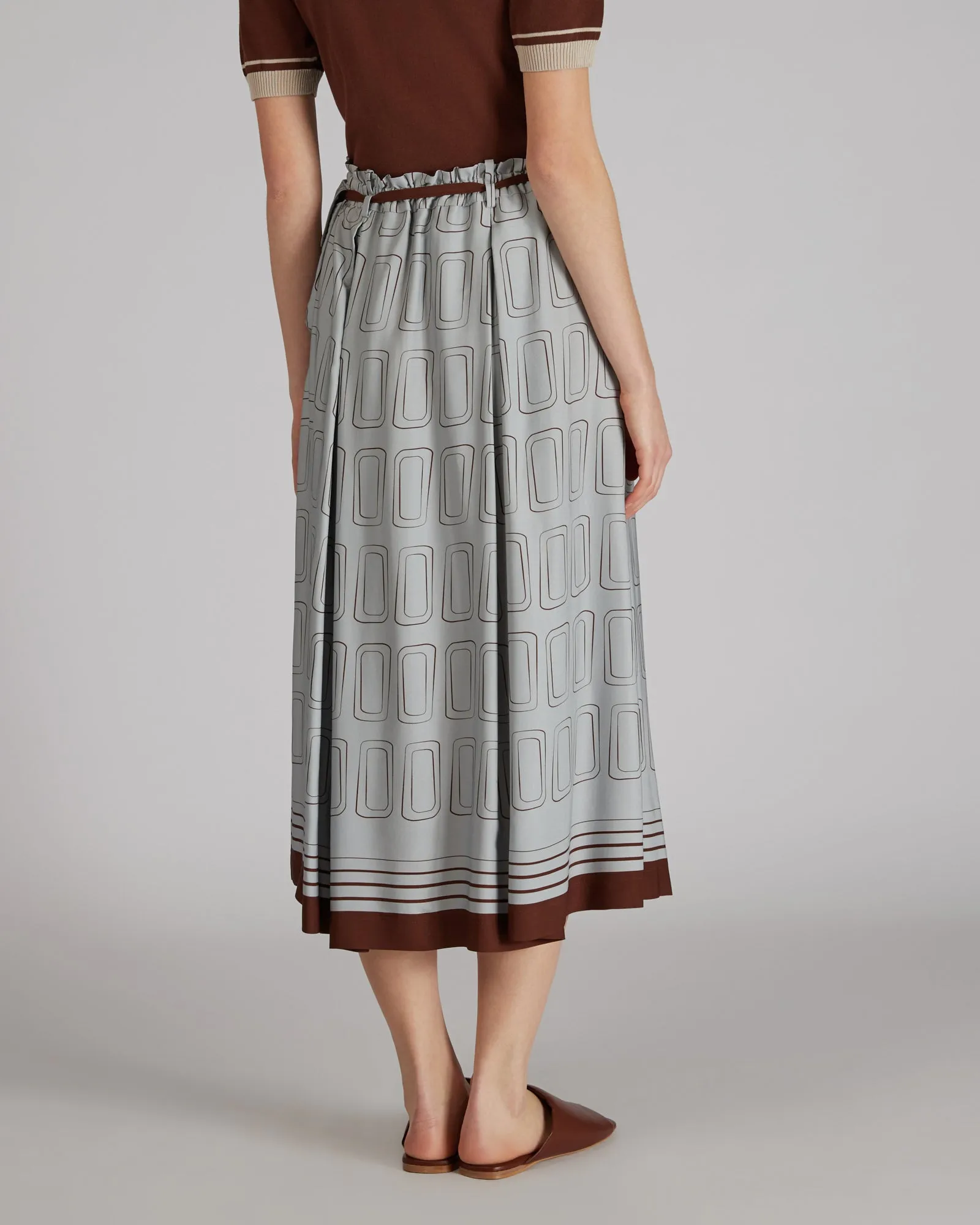 Viscose twill skirt