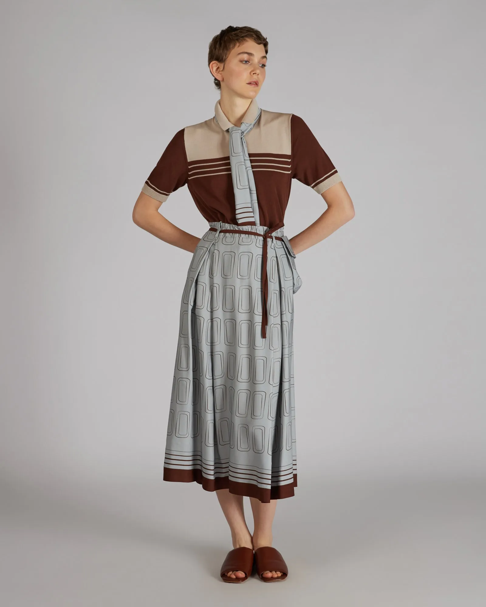 Viscose twill skirt