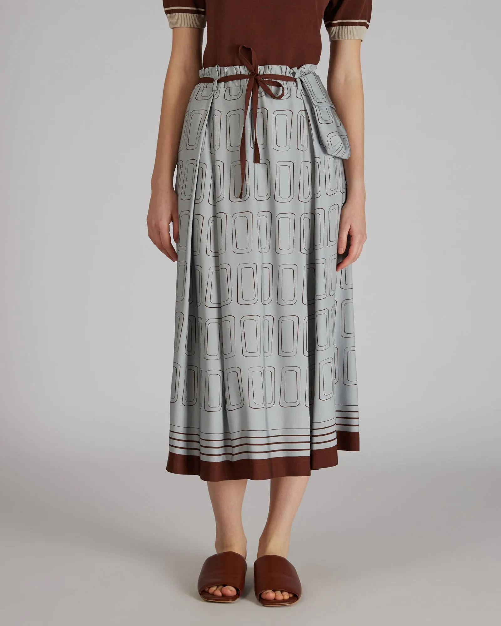 Viscose twill skirt