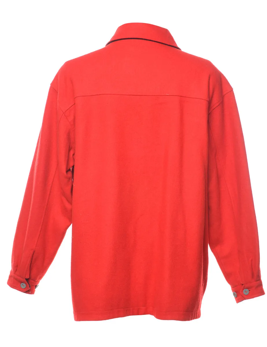 Zip-Front Red Classic Jacket - L